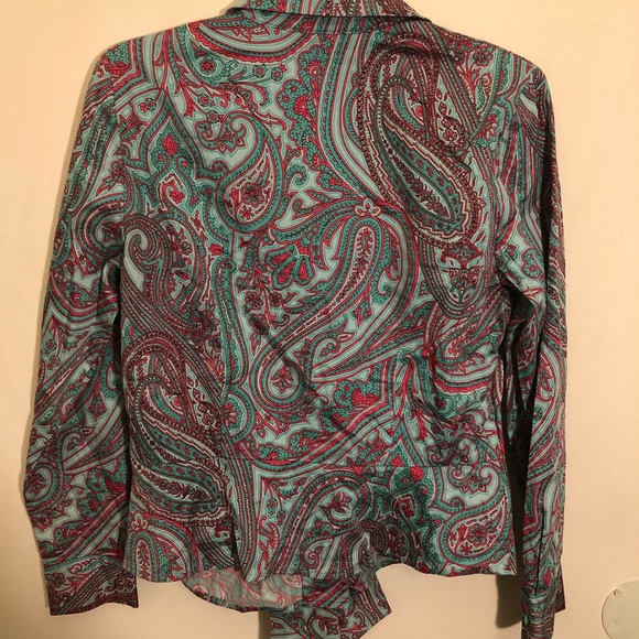 Womens jones New York signature tie front  button down shirt size medium - Picture 2 of 11